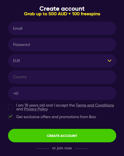 Bao Casino login